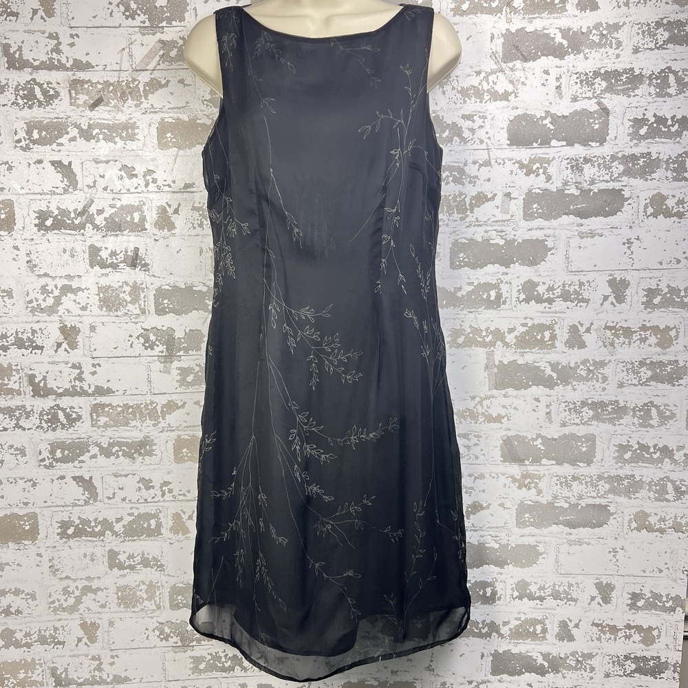 Vintage Y2K 90s Old Navy Sz 6 Sheer Overlay Sheath Little Black Dress Going Out